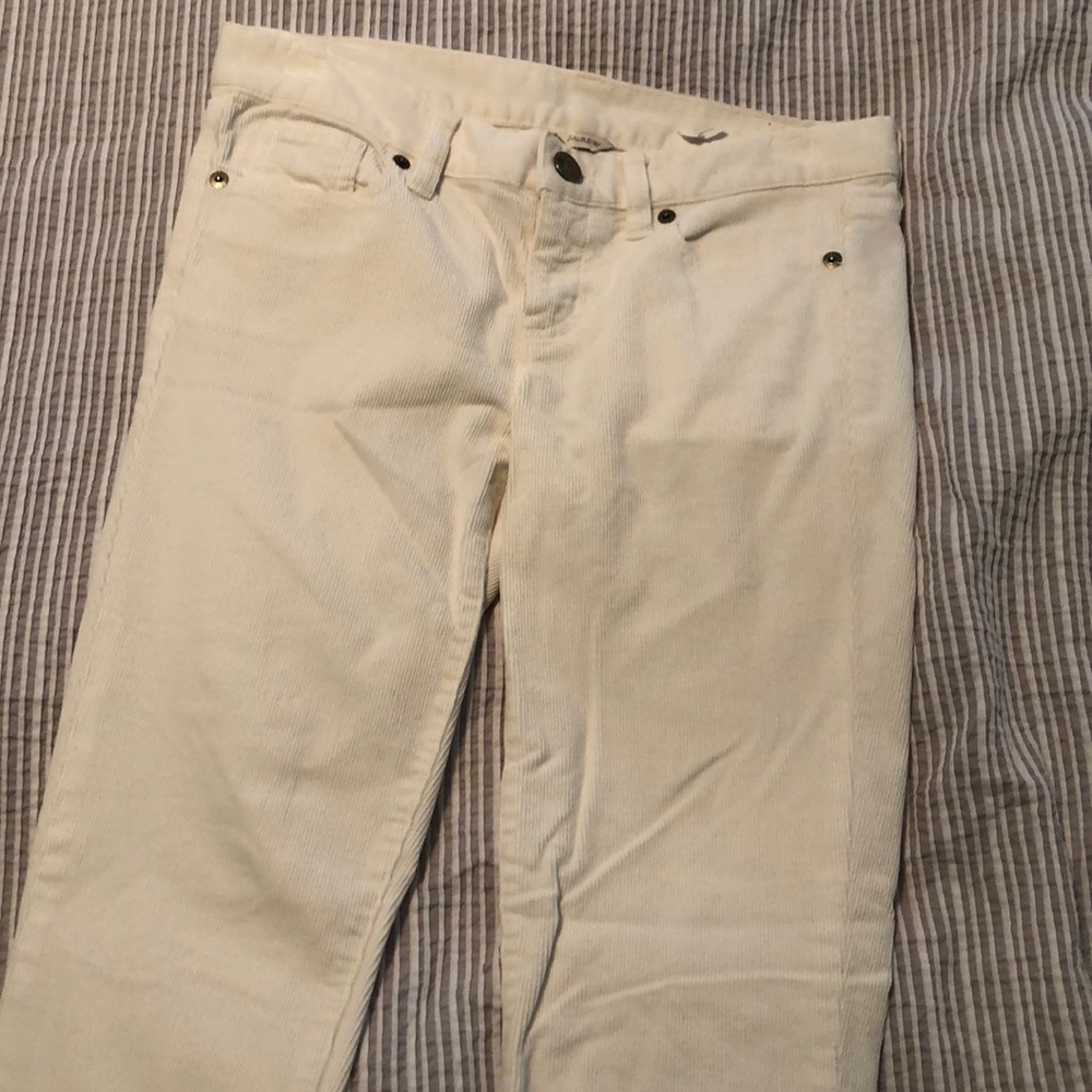 j crew cropped white cords